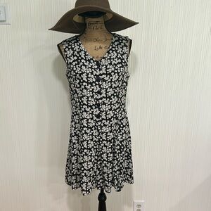 Vintage Style New York Floral Black and White Romper